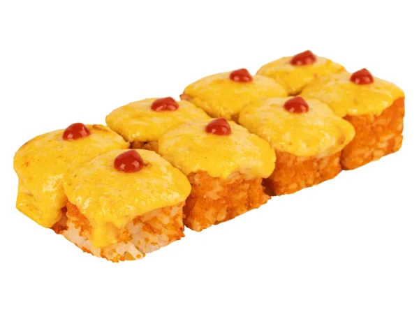 Spicy baked roll with shrimps