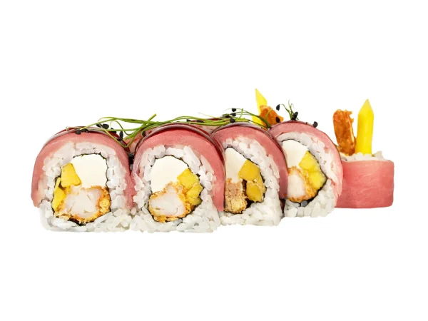 Tuna with tempura shrimp